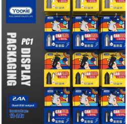 Yookie fast Car Charger PC1 12W 2output With lighting cable